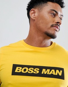 Футболка с принтом boss man ASOS DESIGN - Желтый