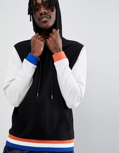 Худи с контрастными рукавами и окантовкой ASOS DESIGN - Черный