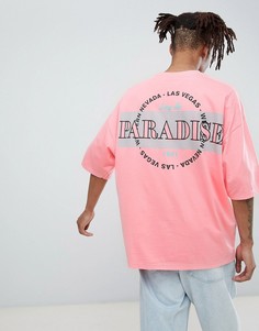 Оversize-футболка с принтом ASOS DESIGN - Розовый