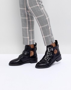 Ботинки с пряжками и вырезами Pull&amp;Bear - Черный Pull&Bear