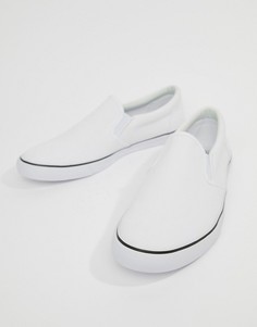 Белые парусиновые кеды-слипоны ASOS DESIGN - Белый
