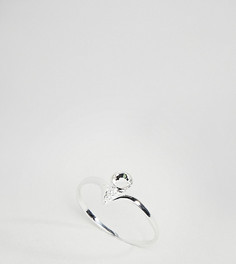 Серебряное кольцо с гравировкой и камнем ASOS DESIGN Curve - Серебряный