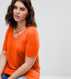 Футболка с перекрестной отделкой Brave Soul Plus - Красный