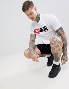 Белая футболка с логотипом Diesel T-Just-Division Industry - Белый