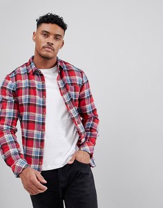 Красная облегающая рубашка в клетку Pull&amp;Bear - Красный Pull&Bear