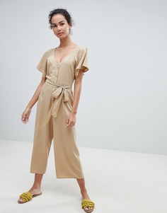 Комбинезон на пуговицах с поясом ASOS DESIGN - Черный