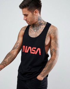 Майка-борцовка с логотипом ASOS DESIGN NASA - Черный