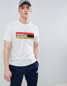 Свободная футболка с принтом society ASOS DESIGN - Серый