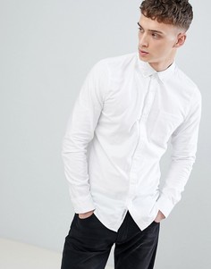 Белая оксфордская рубашка классического кроя Pull&amp;Bear - Белый Pull&Bear