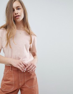 Бежевая футболка из органического хлопка Pull&amp;Bear - Розовый Pull&Bear
