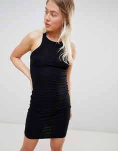 Черное трикотажное платье Pull&amp;Bear - Черный Pull&Bear
