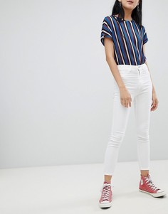 Белые джинсы скинни с завышенной талией Pull&amp;Bear - Белый Pull&Bear