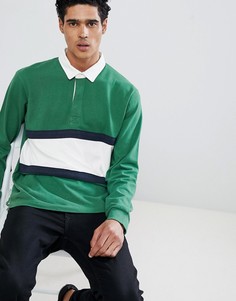 Зеленая рубашка в стиле колор блок Pull&amp;Bear - Зеленый Pull&Bear
