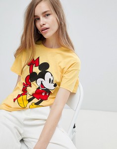 Желтая футболка с Микки Маусом Pull&amp;Bear - Желтый Pull&Bear