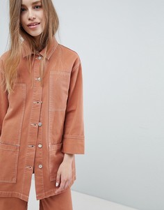 Джинсовая куртка из комплекта Pull&amp;Bear - Коричневый Pull&Bear