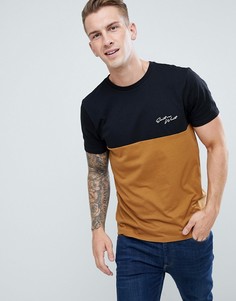 Светло-коричневая футболка в стиле колор блок New Look - Рыжий