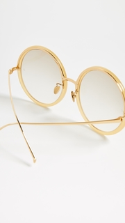 Linda Farrow Luxe Oversized Round Sunglasses
