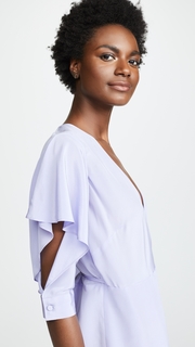 Michelle Mason Flutter Sleeve Wrap Mini Dress