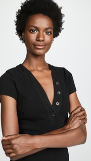 James Perse Ribbed Henley Dress