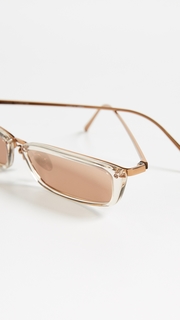 Linda Farrow Luxe Narrow Rectangular Sunglasses