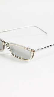 Linda Farrow Luxe Narrow Rectangular Sunglasses