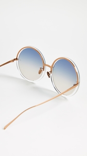 Linda Farrow Luxe Oversized Round Sunglasses