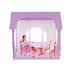 Домик для кукол "Летний дом Вероника", бело-сиреневый с мебелью Replace and Choose