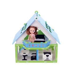 Домик для кукол "Дачный дом Варенька", бело- голубой с мебелью Replace and Choose