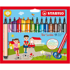 Фломастеры Stabilo "Scribbi", 14 цветов