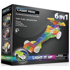 Светящийся конструктор 6 в 1 Laser Pegs "Гонка", 18 деталей