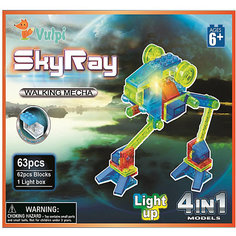 Светящийся конструктор 4 в 1 Sky Ray "Марсоход", 63 детали