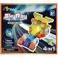Светящийся конструктор 4 в 1 Sky Ray "Гонка Рейсеров", 74 детали