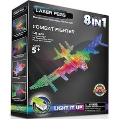 Светящийся конструктор 6 в 1 Laser Pegs "Воздушный транспорт", 58 деталей