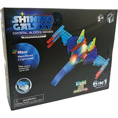 Светящийся конструктор 6 в 1 Shining Galaxy "Военный самолёт", 92 детали