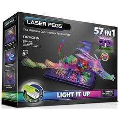 Светящийся конструктор 57 в 1 Laser Pegs "Дракон" с 3D панелью, 260 деталей