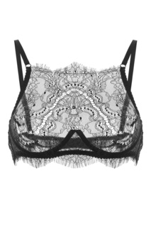 Бюстгальтер из прозрачного черного кружева Lotus Black Petra