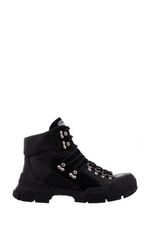 Черные кожаные ботинки Flashtrek high-top Gucci