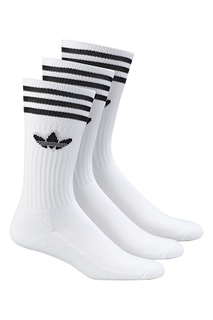 Белые носки с тройной полоской Adidas
