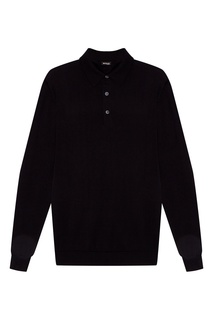 Черное поло с длинными рукавами Kiton