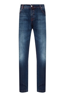 Укороченные синие джинсы Kiton
