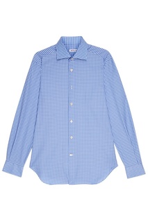 Голубая рубашка в клетку Kiton