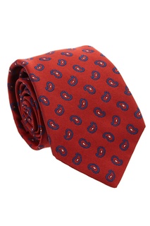 Красный галстук с узором пейсли Kiton