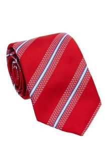 Красный галстук в полоску Canali