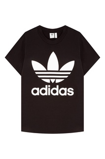 Черная футболка с контрастным логотипом Adidas