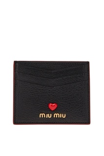 Черный футляр для карт Miu Miu