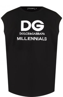 Хлопковая футболка с логотипом бренда Dolce & Gabbana