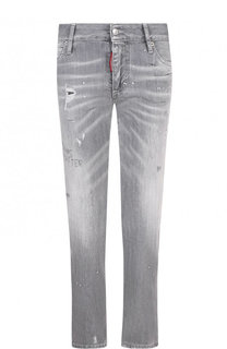 Укороченные джинсы с потертостями Dsquared2