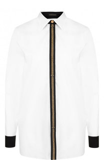 Хлопковая блуза с контрастной отделкой Versace