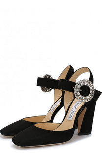 Замшевые туфли Matilda 100 на устойчивом каблуке Jimmy Choo