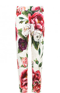 Укороченные брюки из смеси хлопка и шелка с принтом Dolce & Gabbana